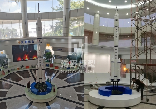 凤铝企业展馆神舟火箭航天模型