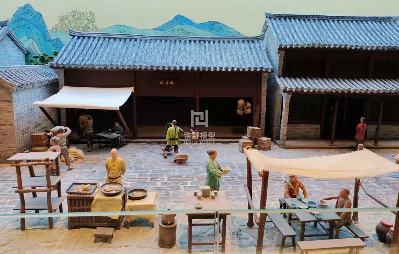 展馆橱窗清代街道场景