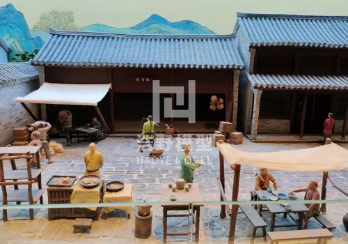 展馆橱窗清代街道场景